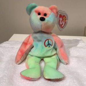Ty Beanie Babies! *RARE* Peace Bear Beanie Baby! Mint Condition NWT! ☮️